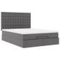 Preview: Ottoman-Bett mit Matratze & LEDs Grau 140x190 cm Kunstleder