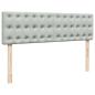 Preview: Ottoman-Bett mit Matratze & LEDs Hellgrau 140x190 cm Samt