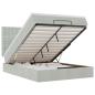 Preview: Ottoman-Bett mit Matratzen & LEDs Hellgrau 140x190 cm Samt