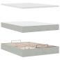 Preview: Ottoman-Bett mit Matratzen & LEDs Hellgrau 140x190 cm Samt