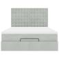 Preview: Ottoman-Bett mit Matratzen & LEDs Hellgrau 140x190 cm Samt