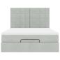 Preview: Ottoman-Bett mit Matratzen & LEDs Hellgrau 140x190 cm Samt