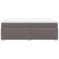 Preview: Boxspringbett mit Matratze Grau 140x190 cm Kunstleder
