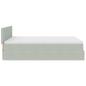 Preview: Ottoman-Bett mit Matratze & LEDs Hellgrau 140x190 cm Samt