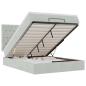 Preview: Ottoman-Bett mit Matratzen & LEDs Hellgrau 140x190 cm Samt