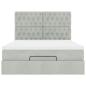 Preview: Ottoman-Bett mit Matratzen & LEDs Hellgrau 140x190 cm Samt