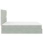 Preview: Ottoman-Bett mit Matratzen & LEDs Hellgrau 140x190 cm Samt
