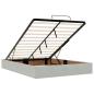 Preview: Ottoman-Bett mit Matratzen & LEDs Hellgrau 140x190 cm Samt