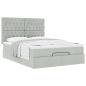 Preview: Ottoman-Bett mit Matratzen Hellgrau 140x190 cm Samt