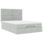 Preview: Ottoman-Bett mit Matratzen Hellgrau 140x190 cm Samt