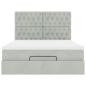 Preview: Ottoman-Bett mit Matratzen Hellgrau 140x190 cm Samt