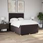 Preview: ARDEBO.de - Boxspringbett mit Matratze Dunkelbraun 140x190 cm Stoff