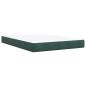 Preview: ARDEBO.de - Boxspringbett mit Matratze Dunkelgrün 140x190 cm Samt