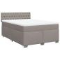 Preview: ARDEBO.de - Boxspringbett mit Matratze Taupe 140x190 cm Stoff