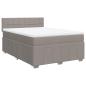 Preview: ARDEBO.de - Boxspringbett mit Matratze Taupe 140x190 cm Stoff
