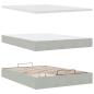 Preview: Ottoman-Bett mit Matratze & LEDs Hellgrau 140x190 cm Samt