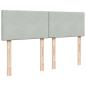 Preview: Ottoman-Bett mit Matratze & LEDs Hellgrau 140x190 cm Samt