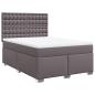 Preview: Boxspringbett mit Matratze Grau 140x190 cm Kunstleder