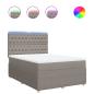 Preview: Boxspringbett mit Matratze Taupe 140x190 cm Stoff