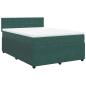 Preview: Boxspringbett mit Matratze Dunkelgrün 140x190 cm Samt
