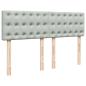Preview: Ottoman-Bett mit Matratze Hellgrau 140x190 cm Samt