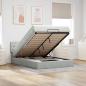 Preview: ARDEBO.de - Ottoman-Bett mit Matratze & LEDs Hellgrau 140x190 cm Samt
