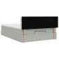 Preview: Ottoman-Bett mit Matratze & LEDs Hellgrau 140x190 cm Samt