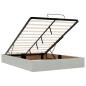 Preview: Ottoman-Bett mit Matratze & LEDs Hellgrau 140x190 cm Samt