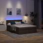 Preview: Ottomanische Bett mit Matratze & LEDs Dunkelbraun 140x190 cm