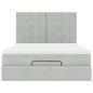 Preview: Ottoman-Bett mit Matratzen Hellgrau 140x190 cm Samt