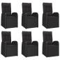Preview: 7-tlg. Garten-Essgruppe mit Kissen Schwarz Poly Rattan