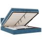 Preview: Ottoman-Bett mit Matratzen & LED Dunkelblau 200x200 cm Samt