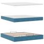 Preview: Ottoman-Bett mit Matratzen & LED Dunkelblau 200x200 cm Samt