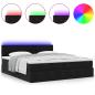 Preview: Ottoman-Bett mit Matratzen & LEDs Schwarz 200x200 cm Samt