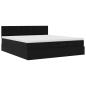 Preview: Ottoman-Bett mit Matratzen & LEDs Schwarz 200x200 cm Samt