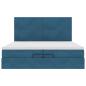 Preview: ARDEBO.de - Ottoman-Bett mit Matratzen Dunkelblau 200x200 cm Samt
