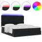 Preview: Ottoman-Bett mit Matratzen & LEDs Schwarz 200x200 cm Samt