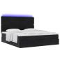 Preview: Ottoman-Bett mit Matratzen & LEDs Schwarz 200x200 cm Samt