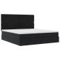 Preview: Ottoman-Bett mit Matratzen & LEDs Schwarz 200x200 cm Samt