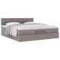 Preview: Ottoman-Bett mit Matratze Taupe 160x200 cm Stoff