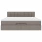 Preview: Ottoman-Bett mit Matratze Taupe 160x200 cm Stoff