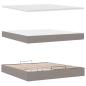 Preview: Ottoman-Bett mit Matratze Taupe 160x200 cm Stoff