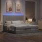 Preview: ARDEBO.de - Ottoman-Bett mit Matratze & LEDs Taupe 160x200 cm Stoff