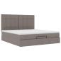 Preview: Ottoman-Bett mit Matratze & LEDs Taupe 160x200 cm Stoff
