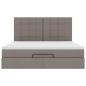 Preview: Ottoman-Bett mit Matratze & LEDs Taupe 160x200 cm Stoff