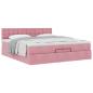 Preview: Ottoman-Bett mit Matratze Rosa 200x200 cm Samt