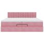 Preview: Ottoman-Bett mit Matratze Rosa 200x200 cm Samt