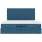 Preview: Ottoman-Bett mit Matratzen & LED Dunkelblau 200x200 cm Samt