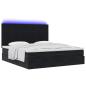 Preview: Ottoman-Bett mit Matratzen & LEDs Schwarz 180x200 cm Samt