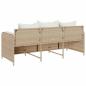 Preview: Gartensofa mit Kissen 3-Sitzer Beige Poly Rattan